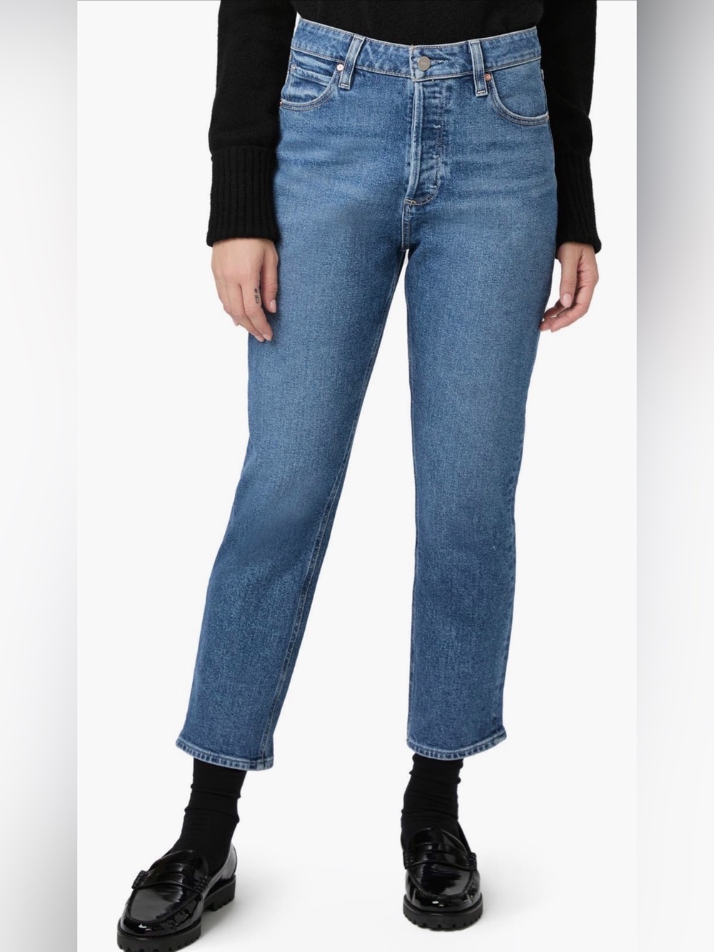 PAIGE Billy High Waist Crop Straight Leg Jeans
